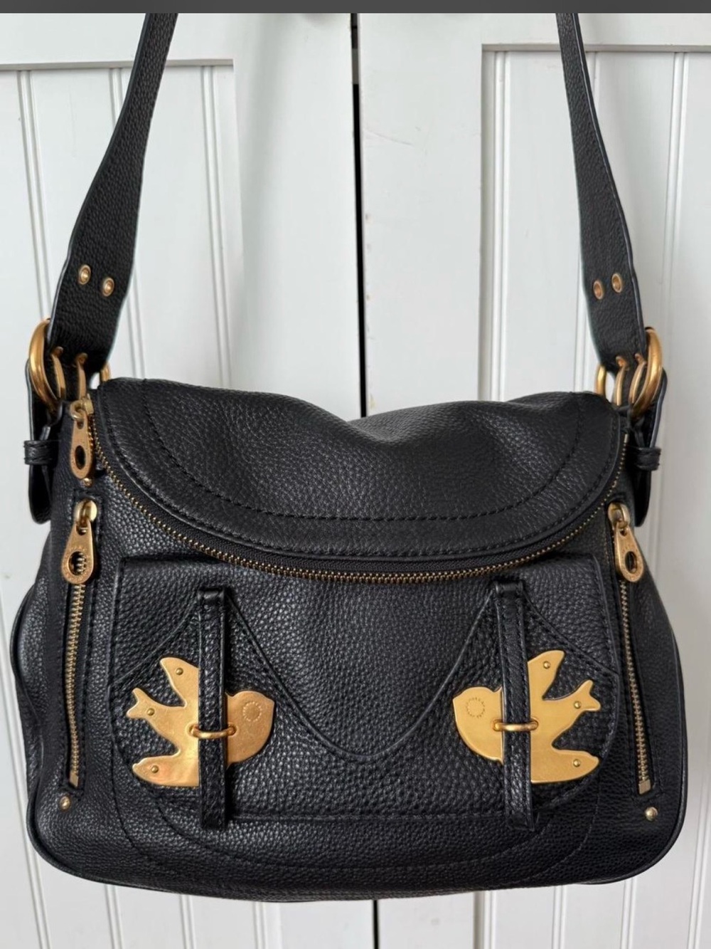 Marc Jacob’s Petal to the Metal black leather crossbody. Like new